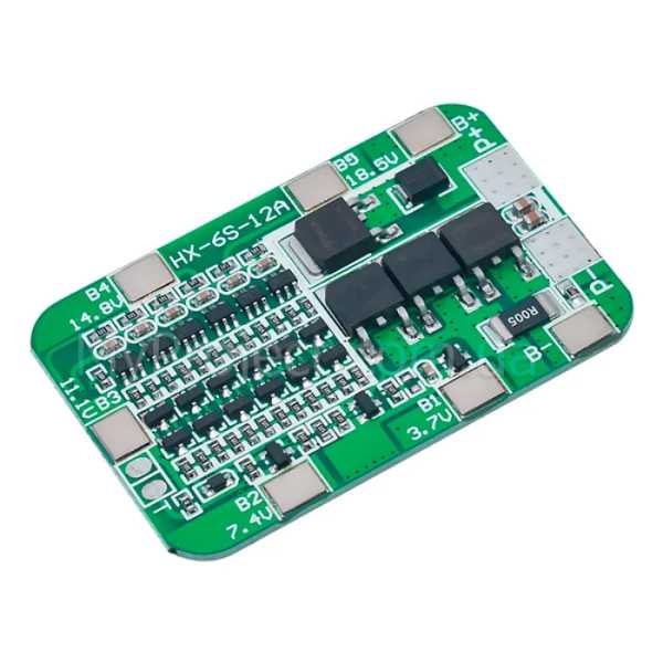 Контролер заряду/розряду батареї BMS 6S 3.7V 25A для Li-ion 18650 21700