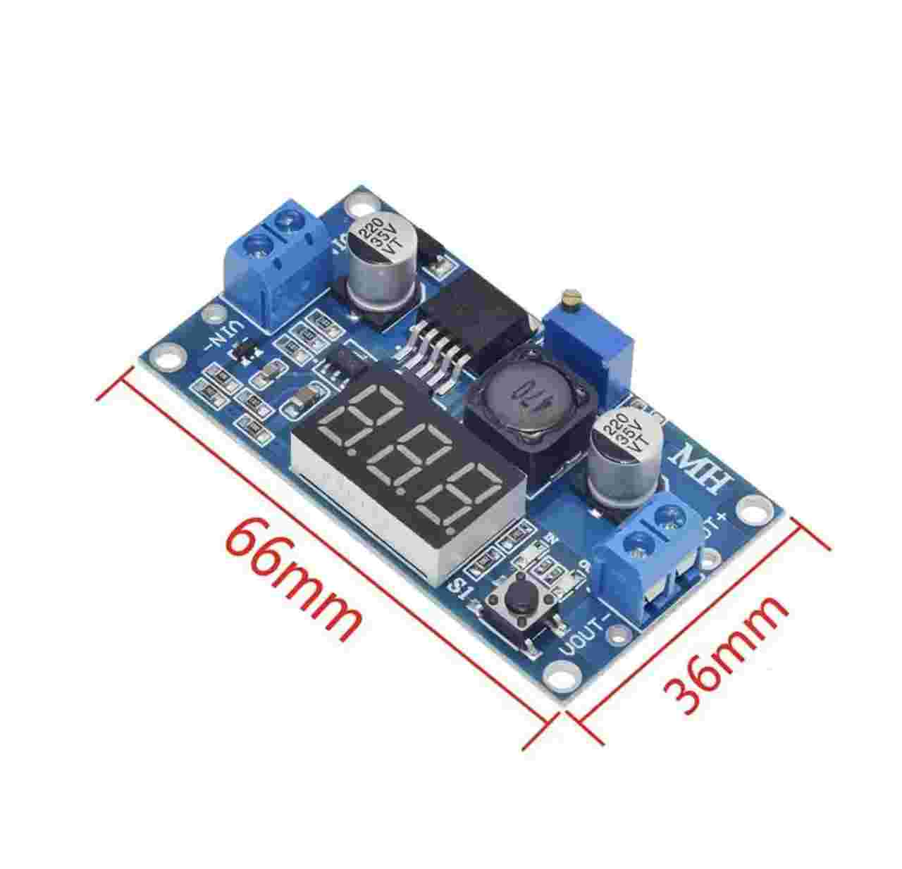 Знижувальний перетворювач LM2596 LED DC-DC (4.5-40V) 3А із вольтметром